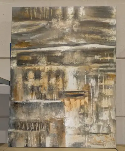 Een modern olieverfschilderij op doek (A) - 100x135 – kavel bij Auctionline, Anderlecht