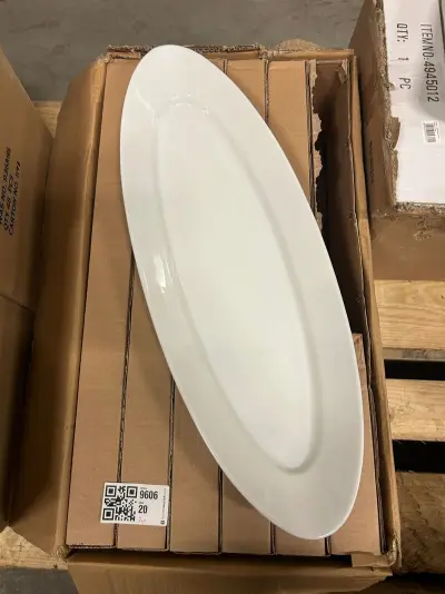 7x Ovale porseleinen serveerschalen 60 x 21 cm – kavel bij Onlineveilingmeester, Hoogeveen