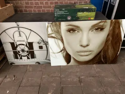 2x Glazen wanddecoratie met fotografische prints – kavel bij Onlineveilingmeester, Hoogeveen