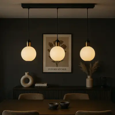 2x Luxe Grote Hanglamp met 3 Lampenkappen Ø25 cm VIDI, Luca Bella – kavel bij Onlineveilingmeester, Hoogeveen