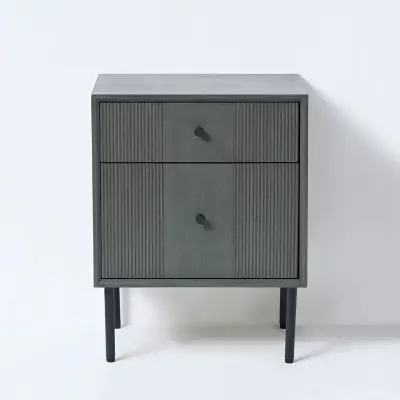 2x Ladekast met 2 laden – 43 x 33 x 54.5 cm – Hout – Donkergrijs VIDI, Skaerm – kavel bij Onlineveilingmeester, Hoogeveen