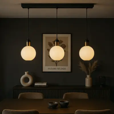 2x Luxe Grote Hanglamp met 3 Lampenkappen Ø25 cm VIDI, Luca Bella – kavel bij Onlineveilingmeester, Hoogeveen