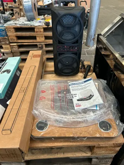 3x Platenspeler, home tv speaker, draagbare Bluetooth-feestluidspreker W.o. Maginon – kavel bij Onlineveilingmeester, Hoogeveen