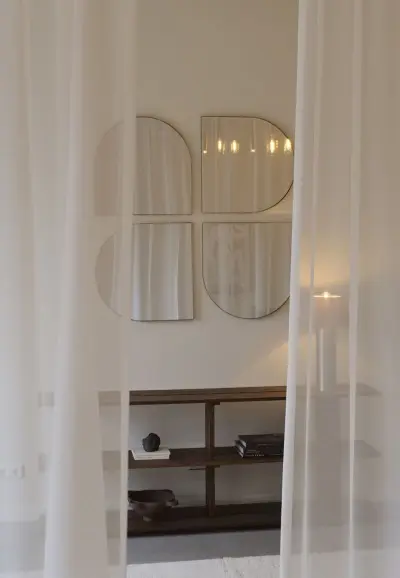 4x Spiegels met Boogvorm 2-delig – 60 x 50 cm – Verticaal & Horizontaal Ophangbaar VIDI, Skara – kavel bij Onlineveilingmeester, Hoogeveen