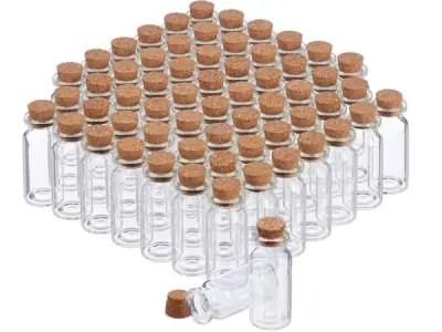Mini glazen flesjes met kurk - 60 stuks – kavel bij XL Auctions