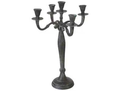 2x Kandelaar Classic aluminium antiek look 40 cm – kavel bij XL Auctions