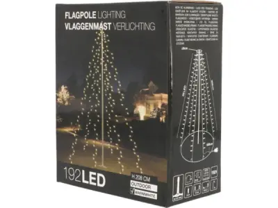 Vlaggenmast kerstverlichting IP44 192 LEDs 208 cm – kavel bij XL Auctions