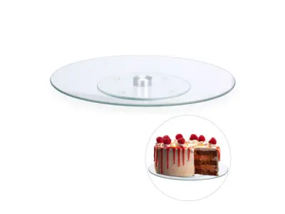 Draaibaar Taartplateau 30cm in glas – kavel bij XL Auctions