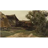 Paul Joseph Constantin Gabriel – Bosrijk landschap met boerderij, gesigneerd rechtsonder, olieverf op doek op paneel, 30 x 50 cm – kavel bij Venduhuis De Eland