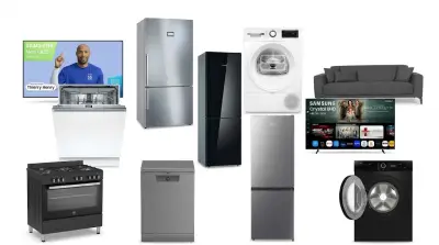 Set van 19 producten - Grote huishoudelijke apparaten, tv's, meubels - Samsung, Bosch, Beko – kavel bij Stocklear