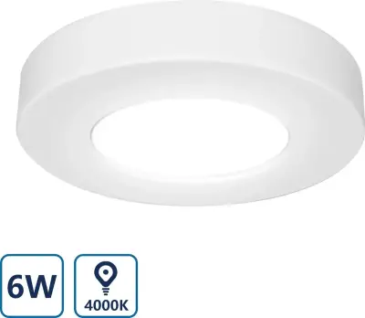 6x LED Opbouwspot Rond - 6W - 440 Lumen, Aigostar, 2147483647, wit – kavel bij Onlineveilingmeester