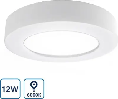2x Led slim ciling light 12W 860LM 6000k, Aigostar, 2147483647, wit – kavel bij Onlineveilingmeester