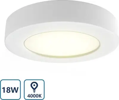 6x LED Plafondlamp - 18W vervangt 91W - 1350 Lumen, Aigostar, 2147483647, wit – kavel bij Onlineveilingmeester