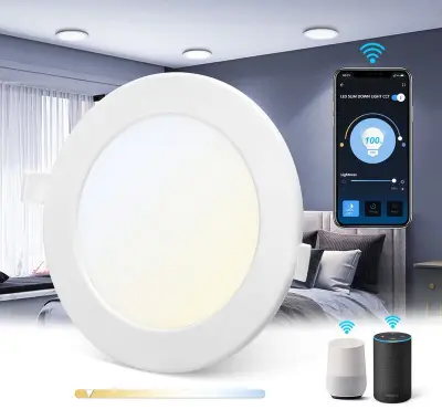 Smart LED Downlight 12W - WiFi & App - CCT, Aigostar, 2147483647, wit – kavel bij Onlineveilingmeester