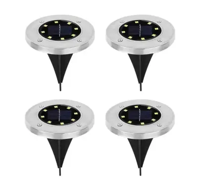Solar LED Grondspots Set van 4 - RVS, Specilights, 2147483647, grijs – kavel bij Onlineveilingmeester