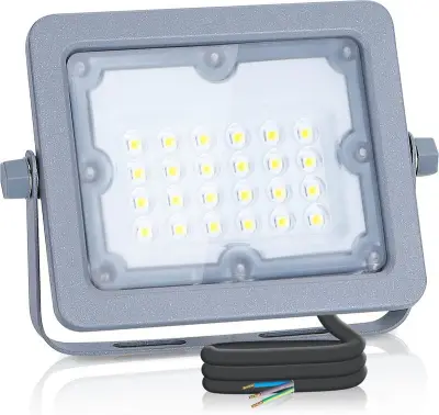 8x LED Slim Projector 20W - 1650LM - IP65, Aigostar, 2147483647, grijs – kavel bij Onlineveilingmeester