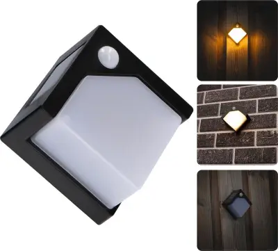 5x Solar Buitenwandlamp Pretoria - 1W - 50LM - 2700K Warm Wit - Sensor, Leds Light, 2147483647, zwart – kavel bij Onlineveilingmeester