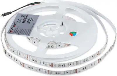 LED Strip Set - 5 Meter - IP20 - Inclusief EU Stekker, 2147483647, RGB – kavel bij Onlineveilingmeester