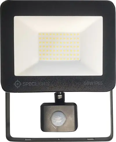 4x 50W LED Bouwlamp met Sensor IP65 - 4000K - Ingebouwde IP68 connector, Specilights, 2147483647, zwart, Ingebouwde IP68 connector – kavel bij Onlineveilingmeester