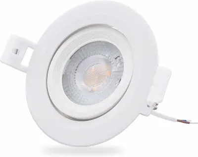 8x LED Inbouw Ronde Downlight met Verstelbare Hoek - 5W - 4000K Naturel Wit, Aigostar, 2147483647, wit – kavel bij Onlineveilingmeester