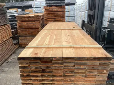 Ca. 112x Douglas Planken Geschaafd, 24x138mm, lengte 300cm – kavel bij Onlineveilingmeester