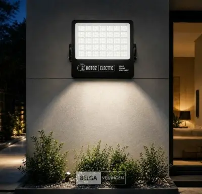 2 x LED Floodlight 500W – 6400K Koud Wit - Zwart – IP65 – BORNEO-500 – kavel bij Belga Veilingen
