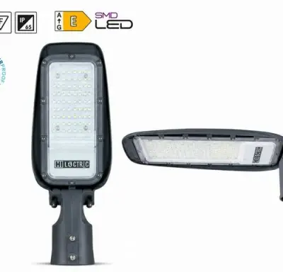 10 x LED Straatlamp 30W – 6400K Koud Wit - Grijs – IP65 – FLORIDA-30 – kavel bij Belga Veilingen