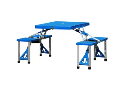 Opvouwbare campingtafel met 4 zitplaatsen - blauw – kavel bij XL Auctions