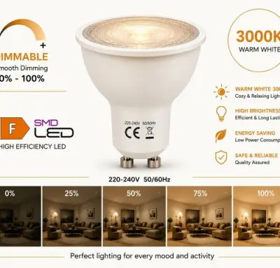 50 x LED Spot GU10 – 6W – Dimbaar – 3000K Warm Wit – IP20 – kavel bij Belga Veilingen