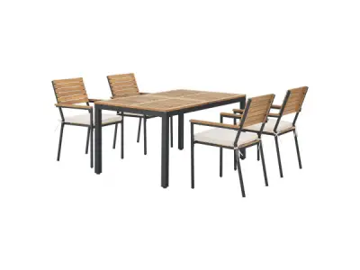Juskys Tuinset / Eetset Rhodos - Acaciahout - 5-delig - Incl – kavel bij XL Auctions