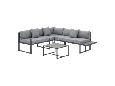Loungeset Tropez - 4 persoons - donkergrijs – kavel bij XL Auctions