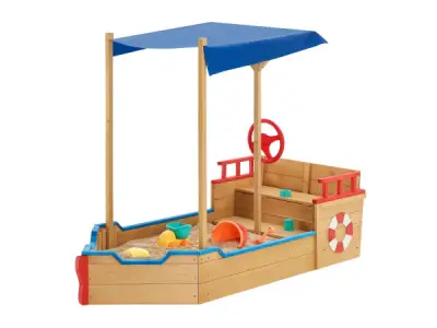 Houten Speelzandbak - Piratenschip - Incl. Bodemplaat – kavel bij XL Auctions
