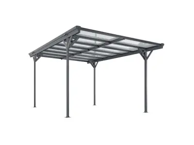 Terrasdak / Carport - Platdak - 5 x 3 m - Donkergrijs – kavel bij XL Auctions