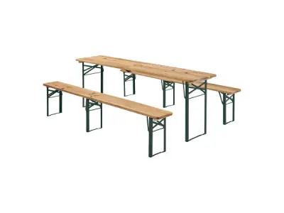 Houten Biertafelset / Bierbank Passau - 3-delig – kavel bij XL Auctions