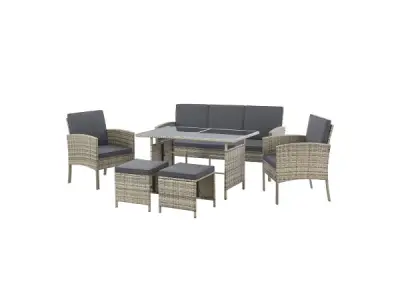 Loungeset / Tuinset Turijn - 7 personen - Polyrotan – kavel bij XL Auctions
