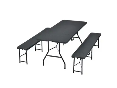 Biertafel / bierbank / bierset - Kunststof / Rotan - 3-delig – kavel bij XL Auctions