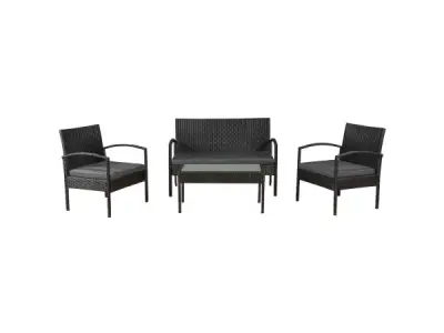 Loungeset Trinidad - Polyrotan - Donkergrijs – kavel bij XL Auctions