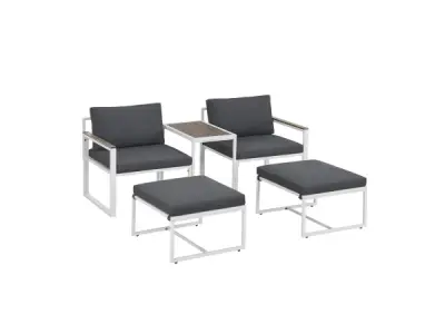 Tuinset / Loungeset Bari - 5-delig - Donkergrijs – kavel bij XL Auctions