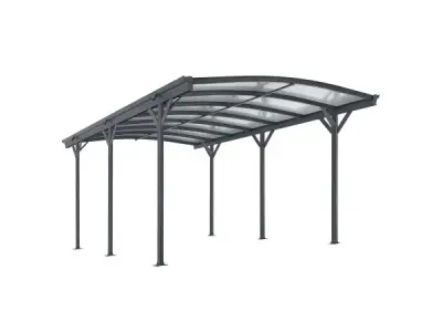 Terrasdak / Carport - Boogdak - 5 x 3 m - Donkergrijs – kavel bij XL Auctions