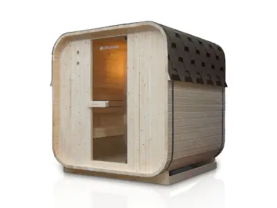 Vierkante barrelsauna Nolvik - incl. toebehoren - 180x185 x1 – kavel bij XL Auctions
