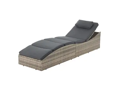 Ligbed / Zonnebed Lamia - Lichtgrijs - Polyrotan – kavel bij XL Auctions