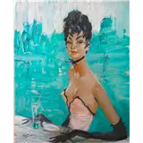 Jean Gabriel Domergue – Dame au Bargesigneerd Jean Gabriel Domergue linksonderolieverf op paneel81 x 65 cm – kavel bij Van Spengen