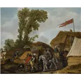 Palamedes Palamedesz. – Legerkamp met soldatengesigneerd en gedateerd Palamedes – kavel bij Van Spengen