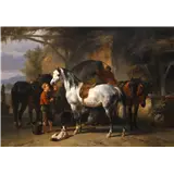 Wouterus Verschuur sr. – De paarden verzorgengesigneerd W – kavel bij Van Spengen