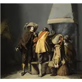 Omgeving van Willem Duyster (17e eeuw)Rokende en kaartende soldaten bij een schouw in een wachtlokaalolieverf op paneel42,5 x 45 cm – kavel bij Van Spengen