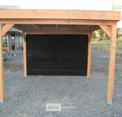 Buitenverblijf overkapping douglas met achter wand afm 400x300cm hoogte 245cm – kavel bij Belga Veilingen, Lummen