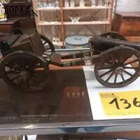 Miniatuur kanon en munitiekar – kavel bij BOPA Auctions, Hooglede