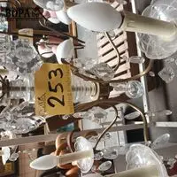 Koperen luster met kristal – kavel bij BOPA Auctions, Hooglede