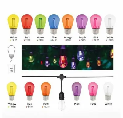 40 x ST45 Filament Shockproof LED Lampen – 5 Kleuren – E27 – kavel bij Belga Veilingen
