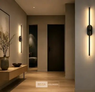 4 x LED Wandlamp 10W – 4200K Neutraal Wit - Zwart – IP20 – SALDA-10 – kavel bij Belga Veilingen